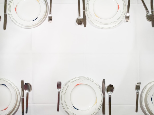 Directly above shot of arranged dining table