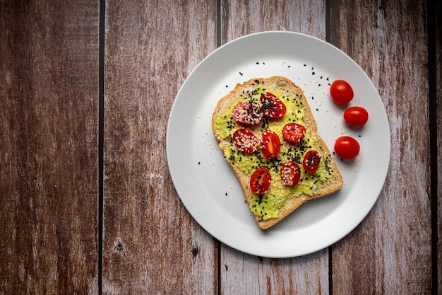 Photo directly above shot of breakfast served on table