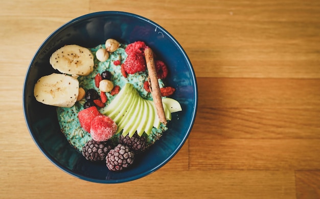 Photo directly above shot of breakfast served on table