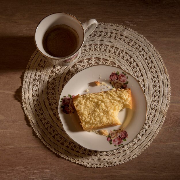 Photo directly above shot of breakfast served on table