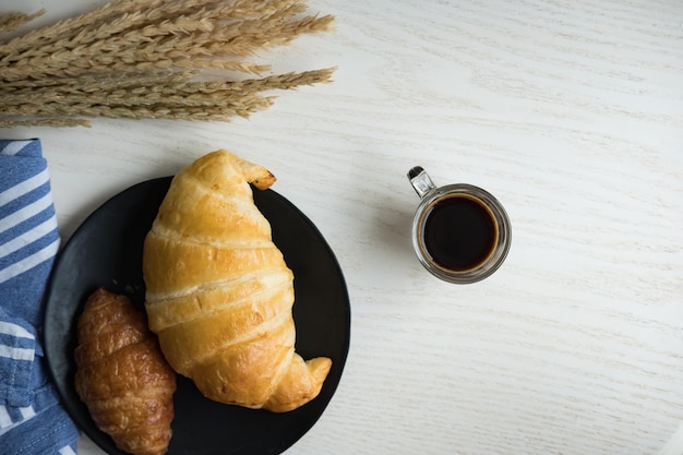 Directly above shot of breakfast on table