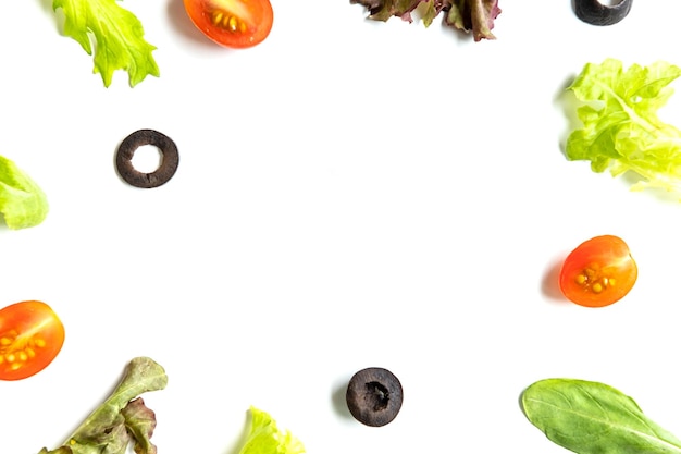 Photo directly above shot of chopped fruit against white background