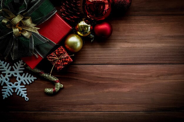 Directly above shot of christmas decoration on table