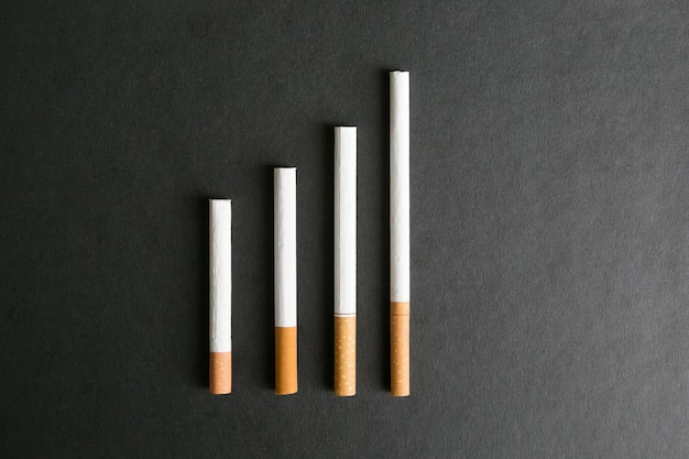 directly above shot of cigarette on table