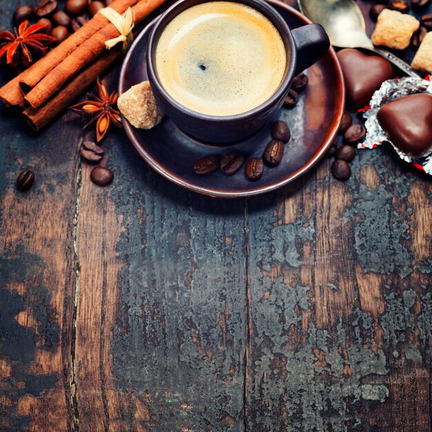 Directly above shot of coffee beans on table