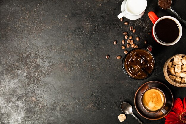 Photo directly above shot of coffee cup on table