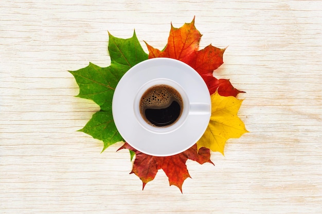 directly above shot of coffee cup on table