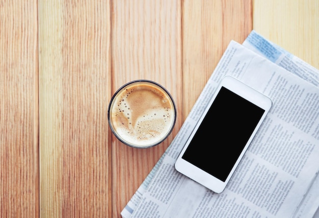 Photo directly above shot of coffee cup on table