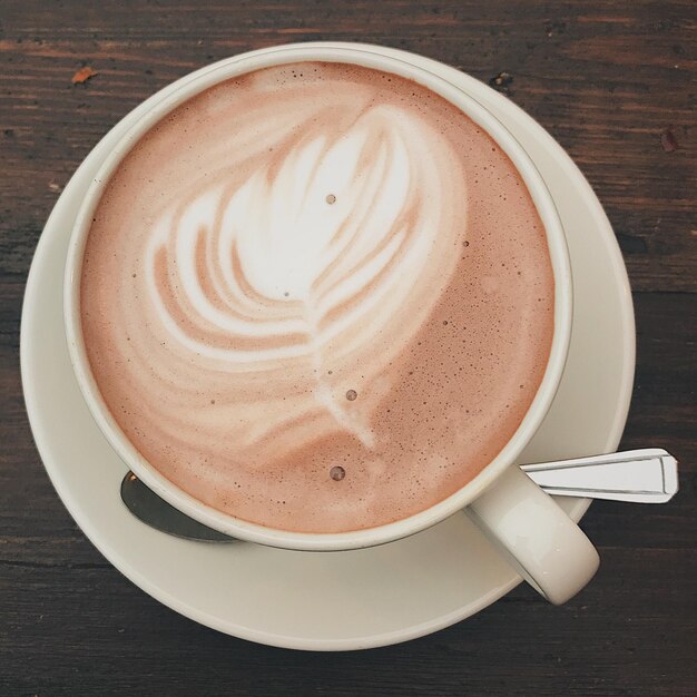 Photo directly above shot of coffee on table