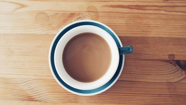 Directly above shot of coffee on table