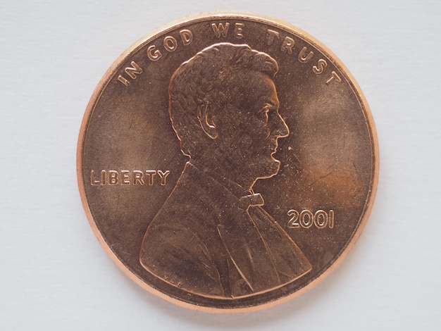 Directly above shot of coin over white background