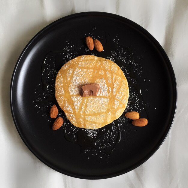 Photo directly above shot of dessert in plate