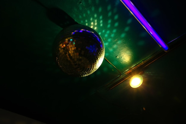 Photo directly below shot of disco ball