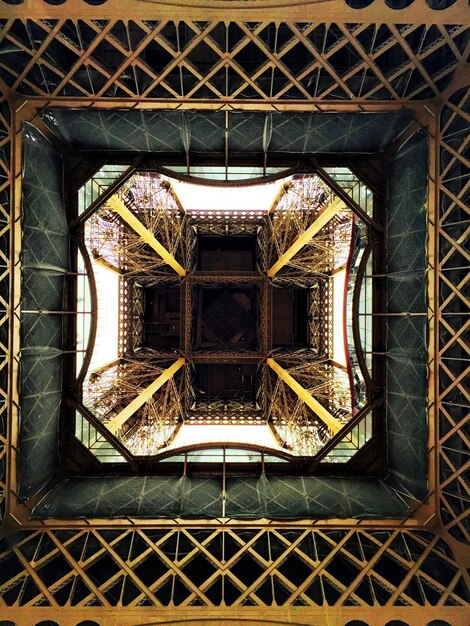 Foto direttamente sotto la torre eiffel