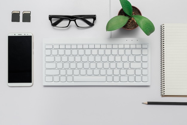 Photo directly above shot of eyeglasses on table