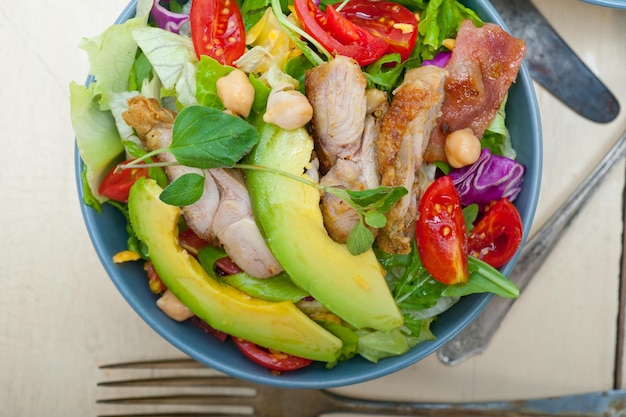 Directly above shot of food in bowl on table