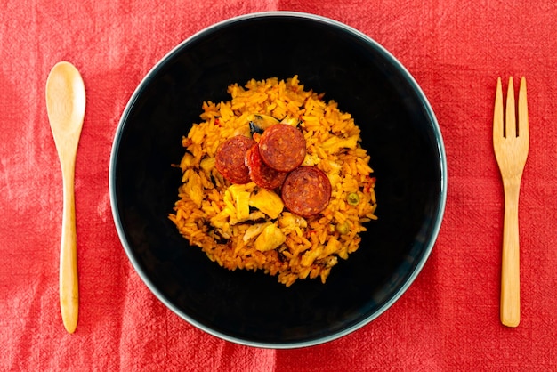 Photo directly above shot of food in bowl on table