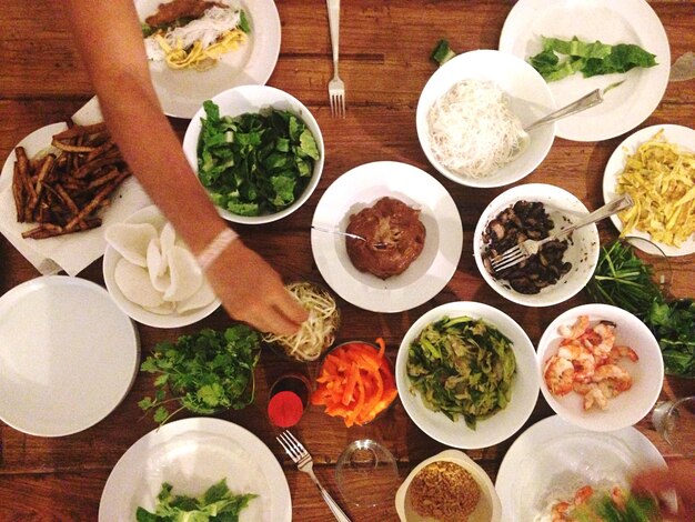 Photo directly above shot of food in bowl