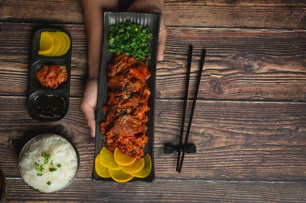 Directly above shot of food on table