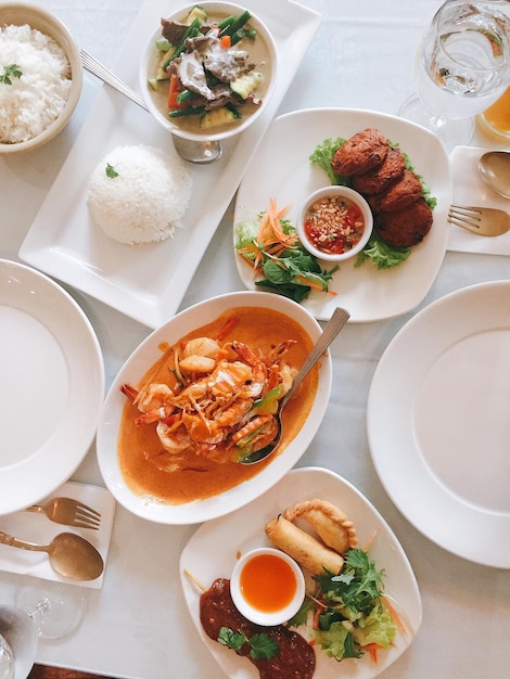 Directly above shot of fresh food on table