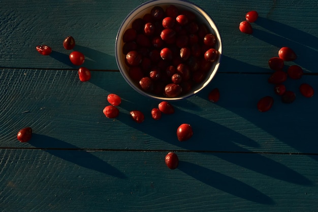 Photo directly above shot of fruits in bowl on table