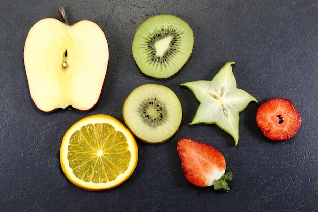 Photo directly above shot of fruits in plate