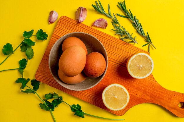 Directly above shot of ingredients on table