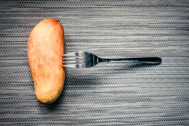 directly above shot of mango on table