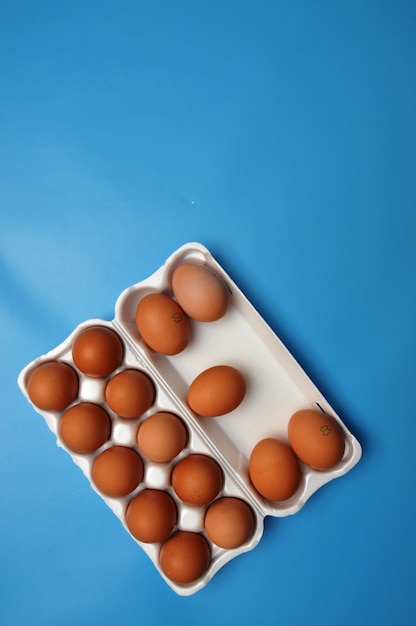 Directly above shot of medicines on blue background