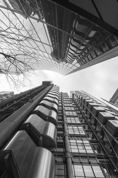 Photo directly below shot of modern buildings