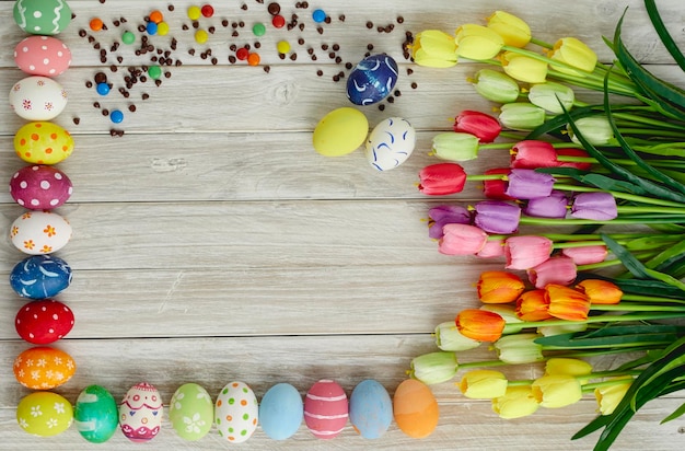 Foto direttamente sopra il colpo di caramelle multicolori