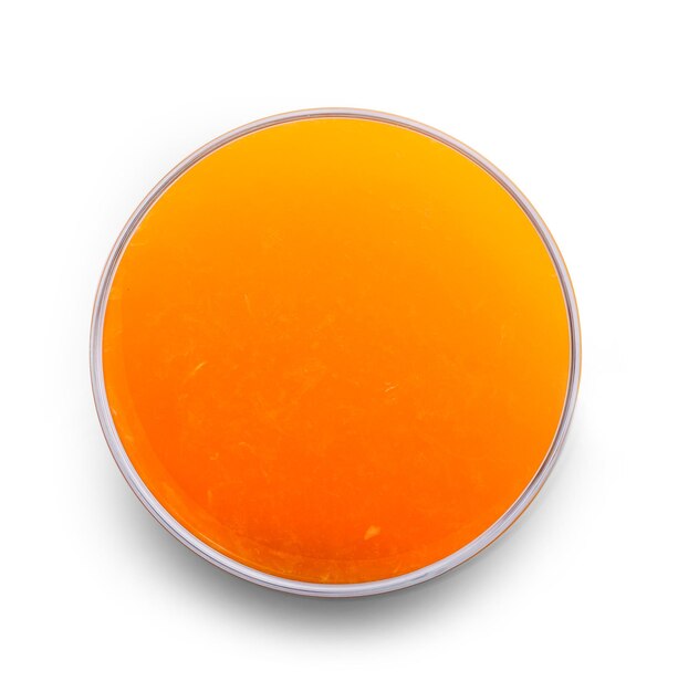 Photo directly above shot of orange slice against white background