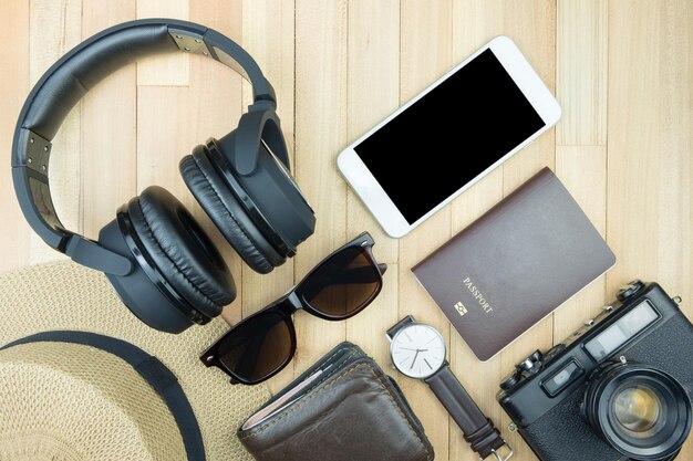 Photo directly above shot of personal accessories on table