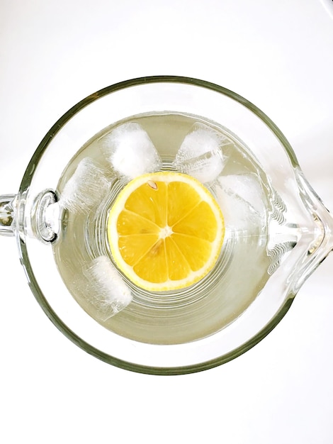 Photo directly above shot of refreshing drink in glass jar