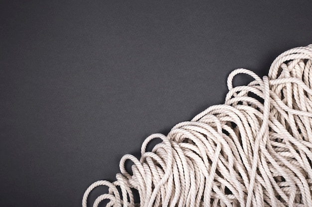 Photo directly above shot of ropes on gray background