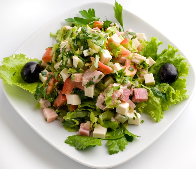 Directly above shot of salad in plate