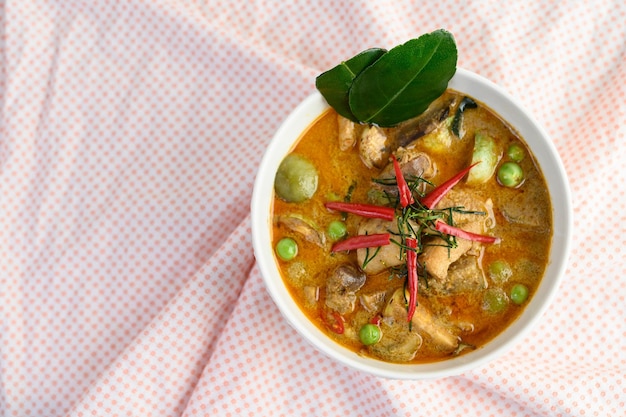 Photo directly above shot of soup in bowl