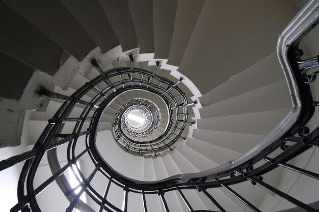 Photo directly below shot of spiral staircase