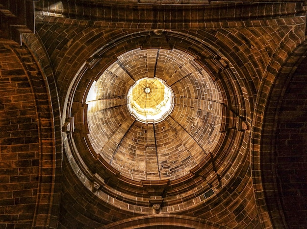 Directly below shot of spiral staircase