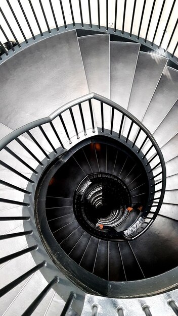 Directly below shot of spiral staircase