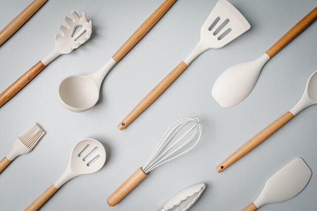 directly above shot of spoons on table