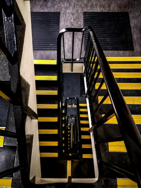 Photo directly above shot of staircase in building