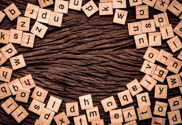 Photo directly above shot of toy blocks with letter on table