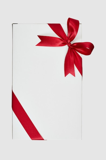 directly above shot of valentine gift over white background