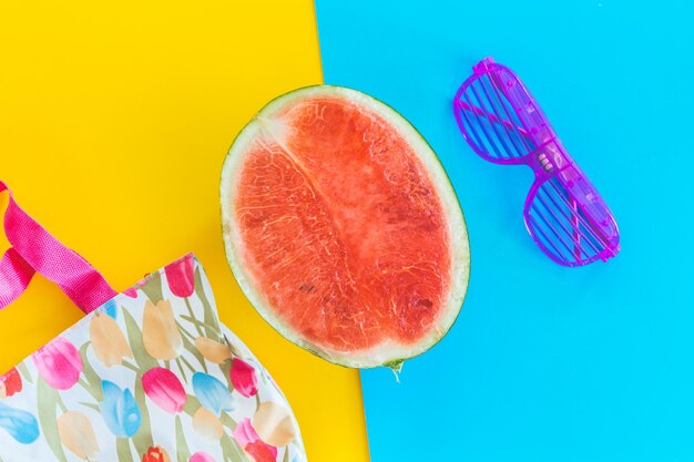 Directly above shot of watermelon on table