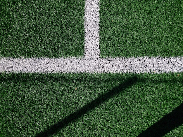 Foto visto direttamente sopra il campo da calcio