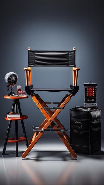 Director's chair with megaphone and clapboard