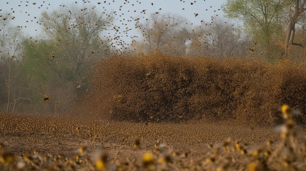 A dirt bike is throwing dirt into the air.