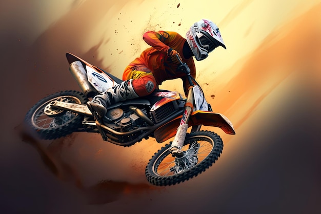 Dirt bike rider Supercross Sport concept nice action of motorcycle jump