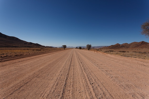 Dirt namibian road from Mariental to Sossusvlei